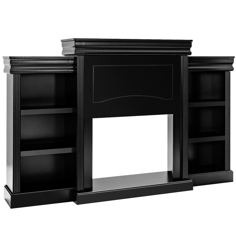 Modern 70 Inch Fireplace TV Stand with Bookcase Shelves, Large Entertainment Center for Flat Screens, Storage Media