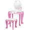 Kids Vanity Set Makeup Dressing Table and Chair with Mirror & Drawer, Pink Princess Beauty Play Set for Girls