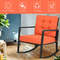 Outdoor Wicker Rocking Chair Glider with Cushions, Patio Rattan Rocker for Lawn, Porch & Backyard
