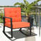 Outdoor Wicker Rocking Chair Glider with Cushions, Patio Rattan Rocker for Lawn, Porch & Backyard