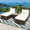 5 Pieces Wicker Lounge Chair Set with Washable Zippered Cushions, Outdoor Rattan Patio Furniture Sofa & Ottoman Set