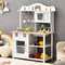 Wooden Pretend Play Kitchen Set for Kids with Accessories and Sink, Realistic Toy Stove, Storage Cabinet & Role Play
