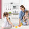 Wooden Pretend Play Kitchen Set for Kids with Accessories and Sink, Realistic Toy Stove, Storage Cabinet & Role Play