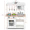 Wooden Pretend Play Kitchen Set for Kids with Accessories and Sink, Realistic Toy Stove, Storage Cabinet & Role Play