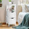 Freestanding Storage Cabinet with 2 Removable Drawers for Bathroom, Slim Floor Organizer with Open Shelf & Anti-Tip Safe