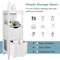 Freestanding Storage Cabinet with 2 Removable Drawers for Bathroom, Slim Floor Organizer with Open Shelf & Anti-Tip Safe