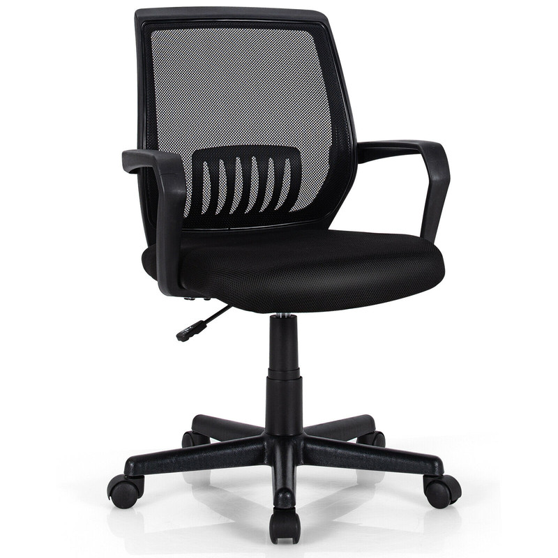 Mid-Back Mesh Height Adjustable Executive Chair with Lumbar Support, Ergonomic Swivel Office Chair for Home Desk