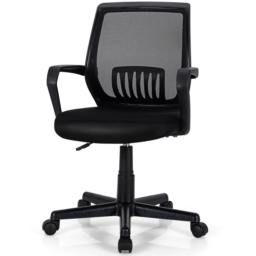 Mid-Back Mesh Height Adjustable Executive Chair with Lumbar Support, Ergonomic Swivel Office Chair for Home Desk