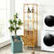 Bamboo Tower Hamper Organizer with 3-Tier Storage Shelves, Tilt-Out Laundry Sorter & Removable Liner for Bathroom