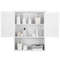 2-Door Wall Mount Bathroom Storage Cabinet with Open Shelf, White Hanging Organizer for Towels, Toiletries & Essentials