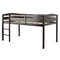 Wooden Twin Low Loft Bunk Bed with Guard Rail and Ladder for Kids Teens, Space-Saving Elevated Bed Frame for Small Room