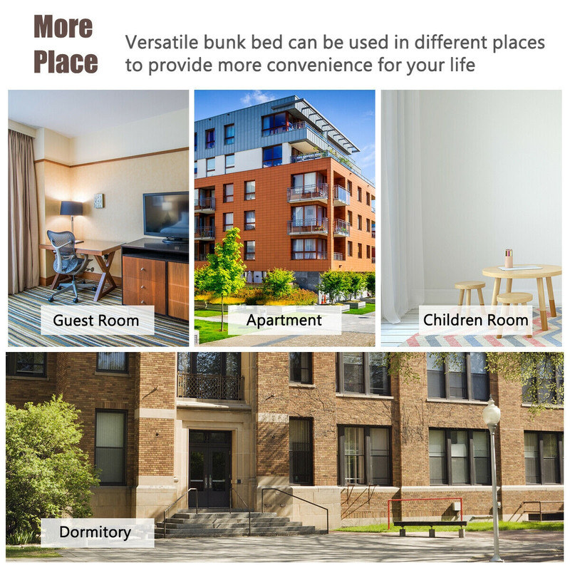 Twin Pull-Out Bunk Bed with Trundle & Wooden Ladder – Space-Saving 4-in-1 Convertible Design