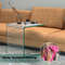 18 x 18 x 16 Inch Tempered Waterfall End Table – Sturdy Non-Slip Glass Coffee Table