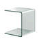 18 x 18 x 16 Inch Tempered Waterfall End Table – Sturdy Non-Slip Glass Coffee Table