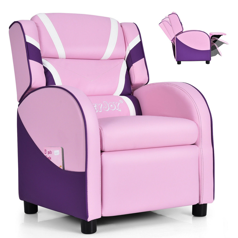 Kids Leather Recliner Chair with Side Pockets – Adjustable, Ergonomic & Durable