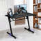 Ergonomic 43.5 Inch Gaming Desk – Height Adjustable, Blue LED Lights, Carbon Fiber Surface