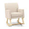 Stylish Upholstered Rocking Chair with Solid Wood Base – Indoor & Outdoor Comfort