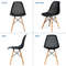4-Piece Modern Plastic Hollow Chair Set with Wood Leg – Ergonomic & Stylish Dining Chairs