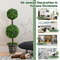 36 Inch Artificial Double Ball Tree, UV-Protected Indoor & Outdoor Decor with Realistic PE Leaves