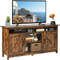 60 Inch Industrial Fireplace TV Stand with Shelve & Cabinet – Holds TVs Up to 65 Inches, Multi-Storage Media Console