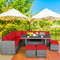 Outdoor Rattan Sectional Sofa Set With Dining Table WeatherResistant Wicker Patio Furniture For Bac 1