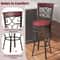 Set Of Bar Stool With Backrest And Footrest Durable 360 Swivel Bar Stools With Ergonomic Footrest F 4