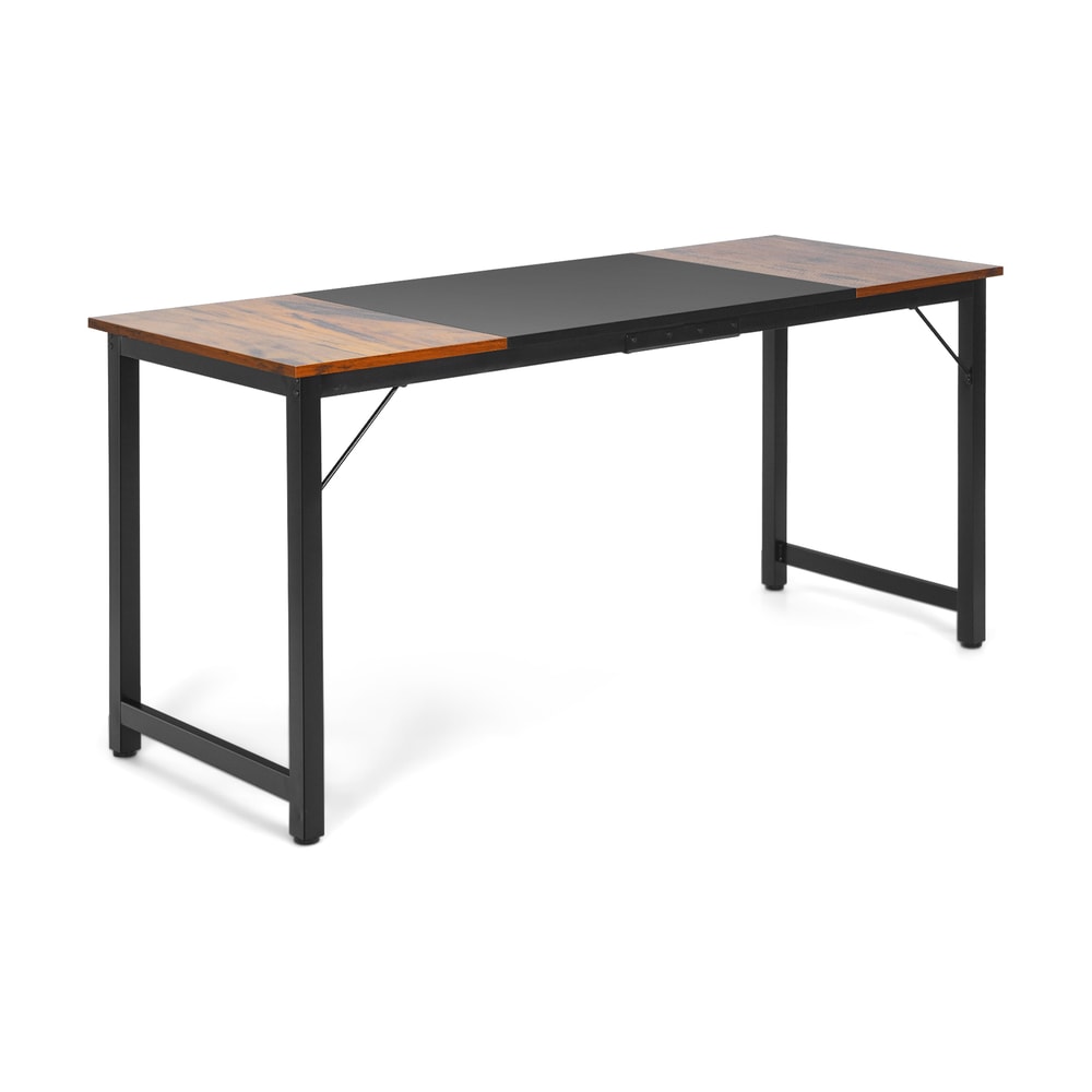 Modern Splice Computer Desk With Heavy Duty Steel Frame Large Writing Table For Home Office Study O 0