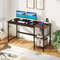 Modern Industrial Computer Desk With Tier Bookshelf Power Strip  Metal Frame Ideal For Home Office  2