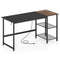 Modern Industrial Computer Desk With Tier Bookshelf Power Strip  Metal Frame Ideal For Home Office  0