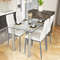 Modern Dining Set With 4 PVC Leather Chairs Tempered Glass Table And Steel Frame For Kitchen Or Sma 1