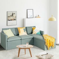 convertible l shaped sectional sofa couch with reversible chaise modular design for modern living