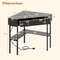 Triangle Corner Desk with Charging Station Compact Space-Saving Design with 2 Drawers & Storage Shelf