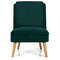 Soft Velvet Accent Chair, Armless Side Chair with Sturdy Rubber Wood Legs for Bedroom, Living Room