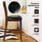2Piece Counter Height Chair Set With Leather Seat Sturdy Rubber Wood Legs 2