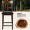 2Piece Counter Height Chair Set With Leather Seat Sturdy Rubber Wood Legs 6