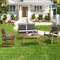 4Piece Outdoor Patio Rattan Furniture Sofa Set With Acacia Wood Frame Durable  Stylish 1