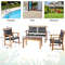 4Piece Outdoor Patio Rattan Furniture Sofa Set With Acacia Wood Frame Durable  Stylish 3