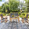 4Piece Outdoor Patio Rattan Furniture Sofa Set With Acacia Wood Frame Durable  Stylish 5