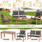 4Piece Outdoor Patio Rattan Furniture Sofa Set With Acacia Wood Frame Durable  Stylish 2