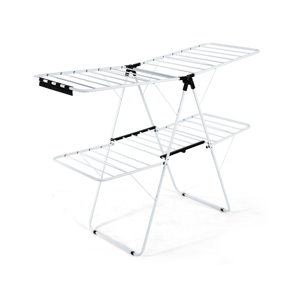 2Tier Foldable Clothes Drying Rack With Adjustable Gullwing Design SpaceSaving  HeavyDuty 6
