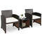 3Piece PE Rattan Wicker Furniture Set With Cushion Sofa  Coffee Table For Garden 7