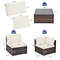 6-Piece Patio Rattan Furniture Set with Cushions & Glass Coffee Table, Outdoor Lounge Set