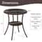 Round PE Wicker Patio Bistro Table With Tempered Glass Top And Lower Shelf SunResistant Rattan Desi 5