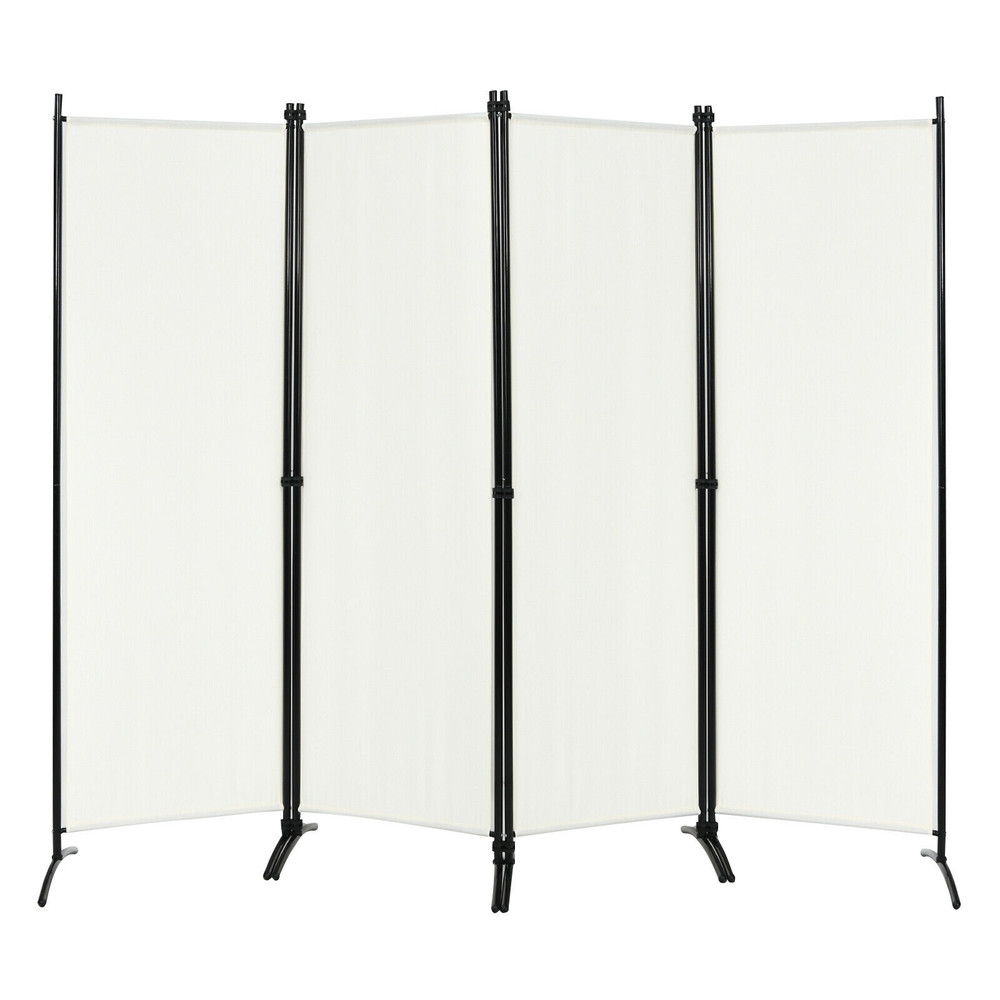 4 Panel Room Divider with Steel Frame Durable, Foldable Privacy Screen for Home & Patio