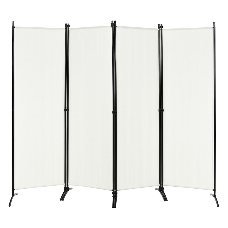 4 Panel Room Divider with Steel Frame Durable, Foldable Privacy Screen for Home & Patio