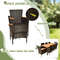 9 Piece Rattan Dining Set with Acacia Wood Table & Stackable Cushioned Chairs for Outdoor Gatherings