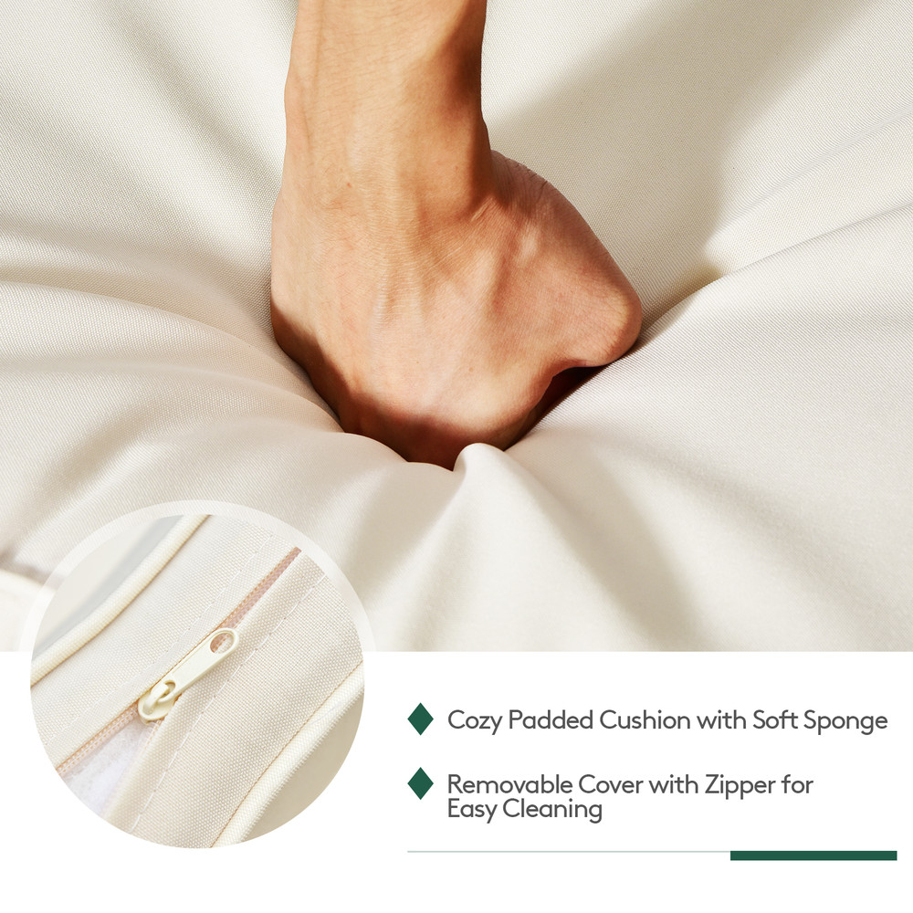 9 Piece Rattan Patio Dining Set with Acacia Wood Table & Cushioned Chairs Outdoor Furniture for Backyard & Poolside