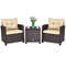 3 Pcs Patio Rattan Furniture Set with Cushioned Conversation Set & Coffee Table Outdoor Lounge Set
