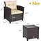 3 Pcs Patio Rattan Furniture Set with Cushioned Conversation Set & Coffee Table Outdoor Lounge Set