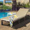 Outdoor Rattan Adjustable Cushioned Chaise Lounge with Removable Pillow & 6 Reclining Positions